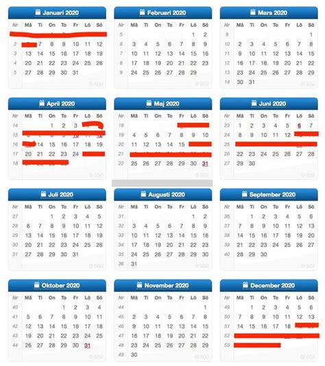 Iphone kalender röda dagar
